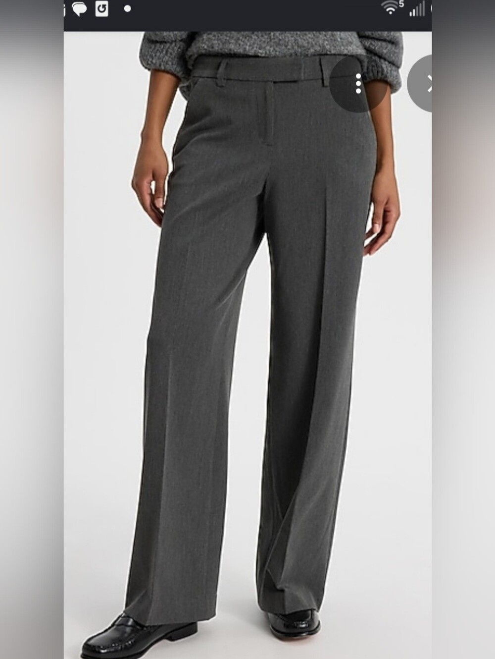 Express Charcoal Gray Wide-Leg Dress Pants